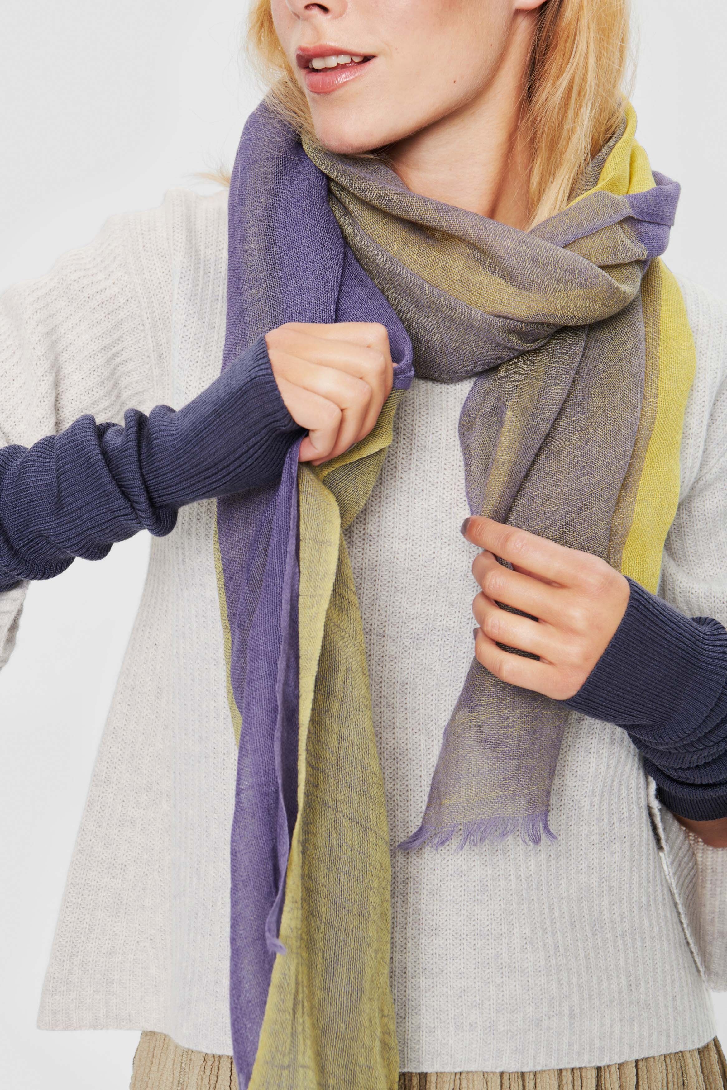 Changeant wool scarf