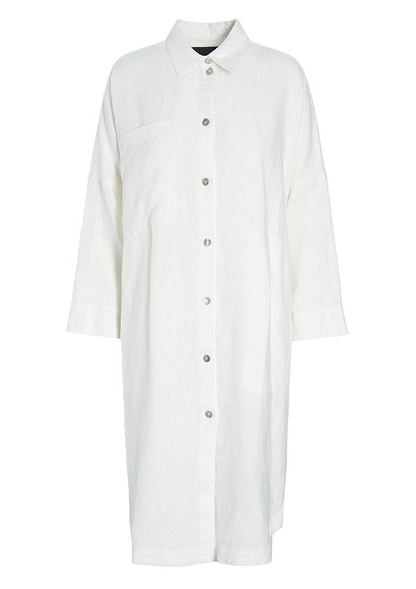 Lazy linen shirt dress