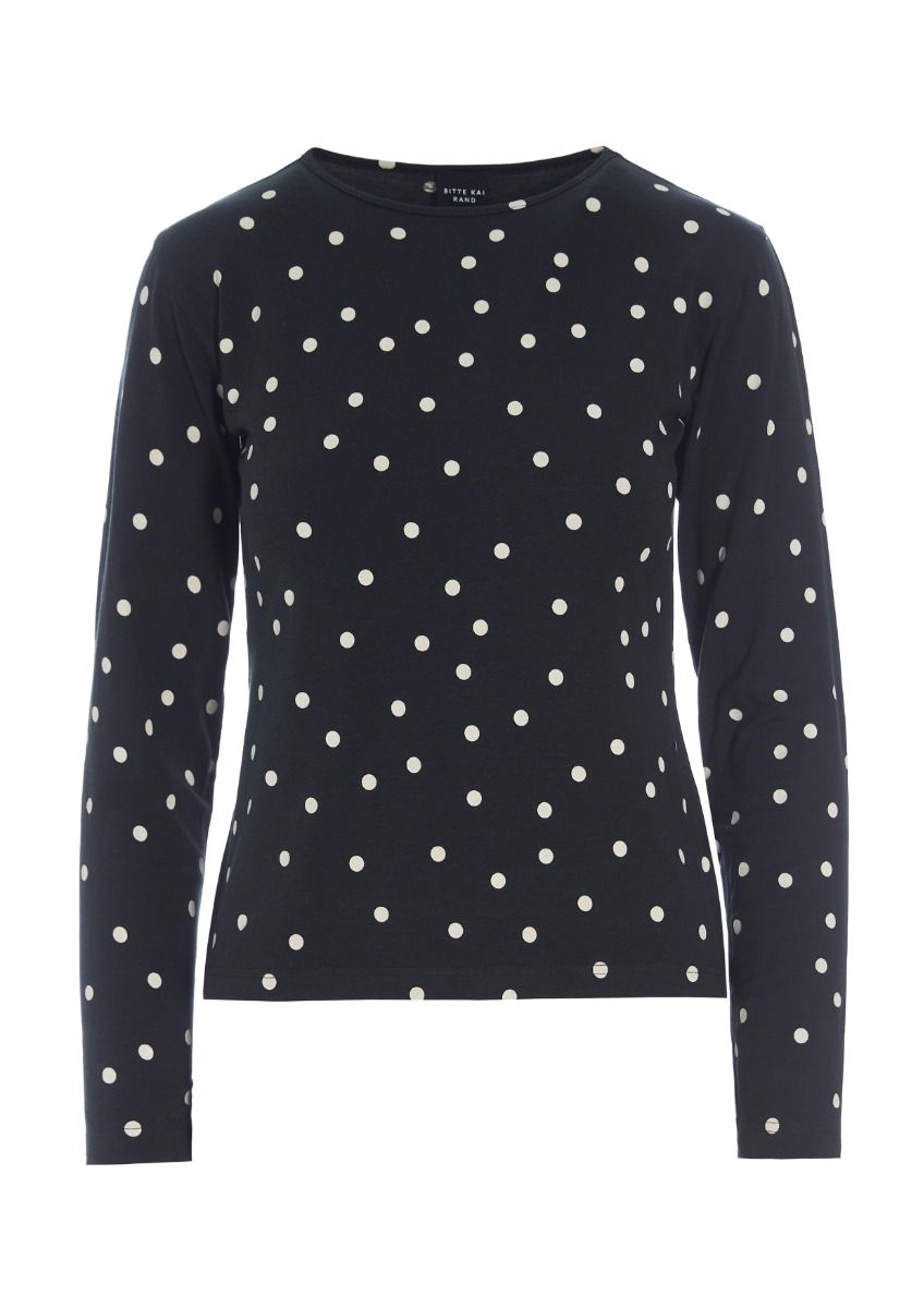 Scattered dot jersey blouse