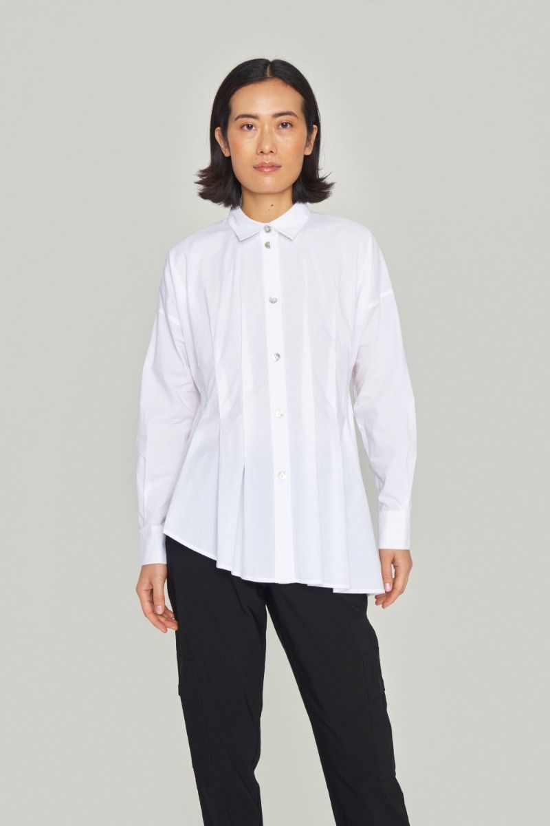 Core cotton asymmetrical shirt
