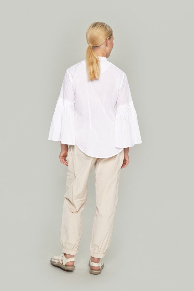 Vellum voile shirt with wide sleeves