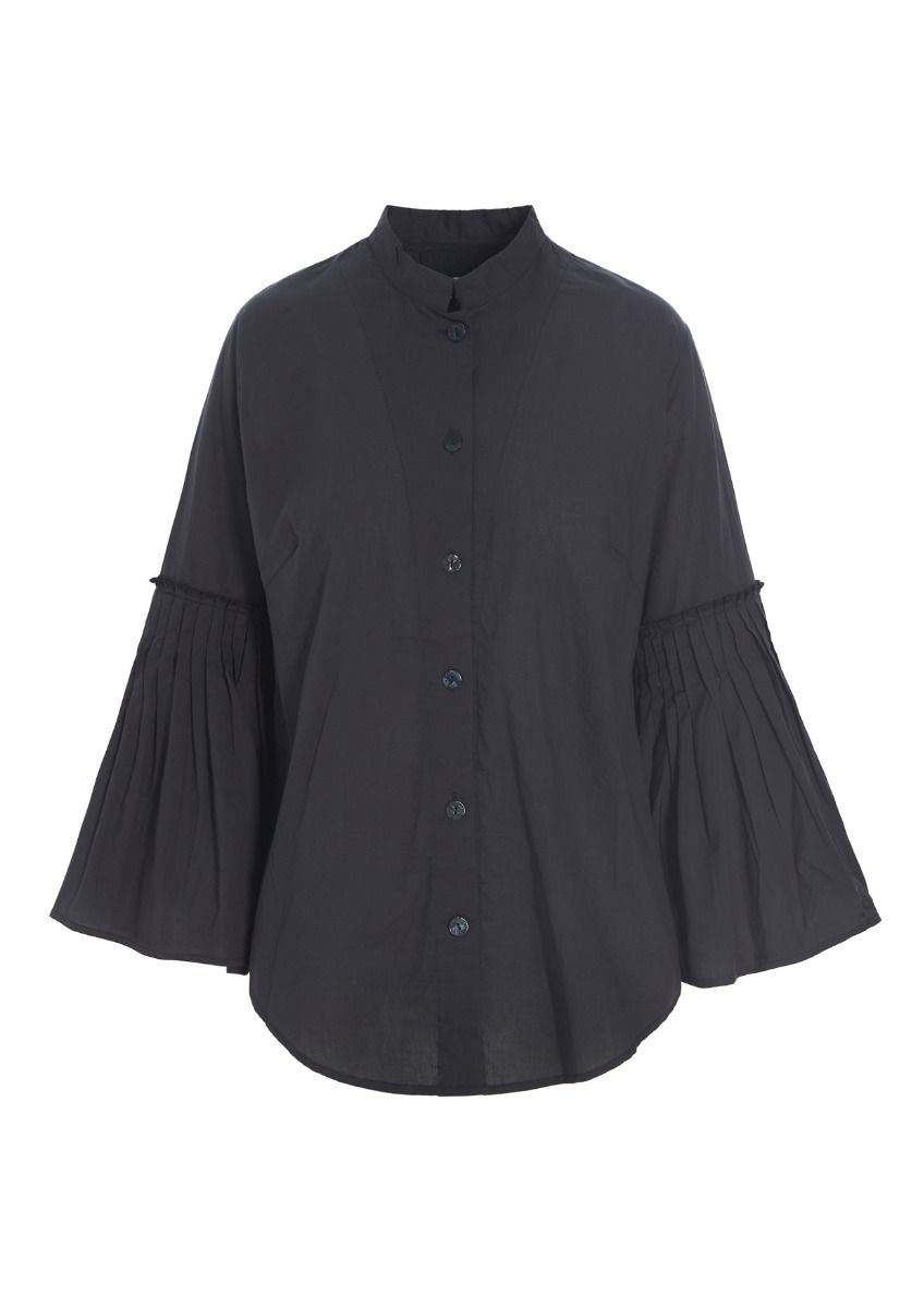 Vellum voile shirt with wide sleeves