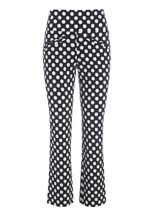 Blurred dot pants with flare