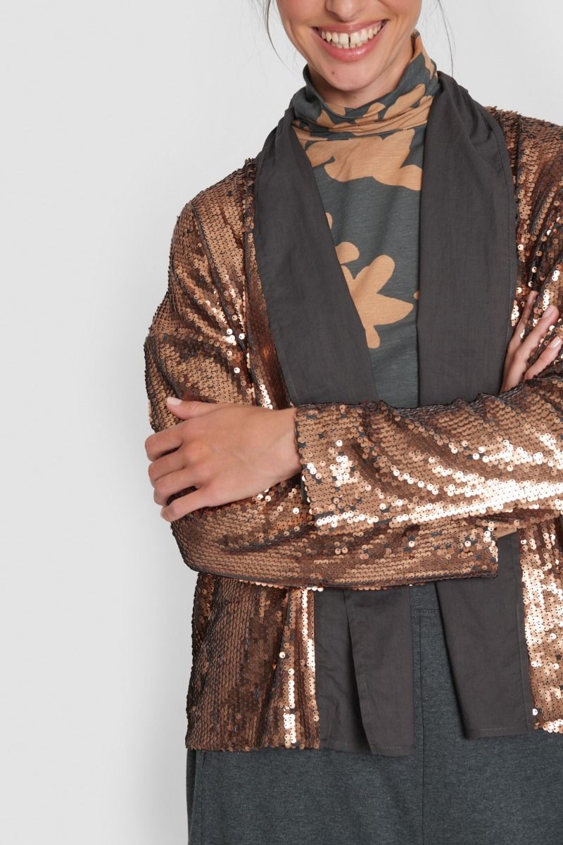 Oiled sequin jacket