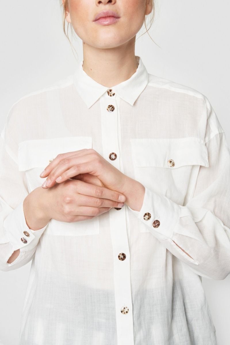 Blur cotton shirt with collar