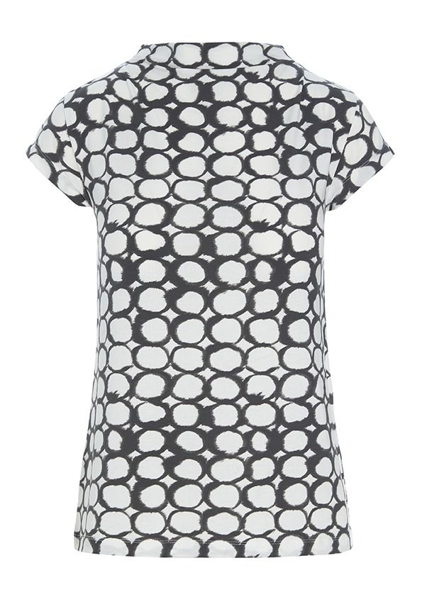 Circle grid short sleeve blouse