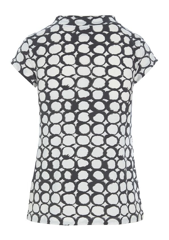 Circle grid short sleeve blouse