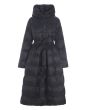 Feather down coat with belt