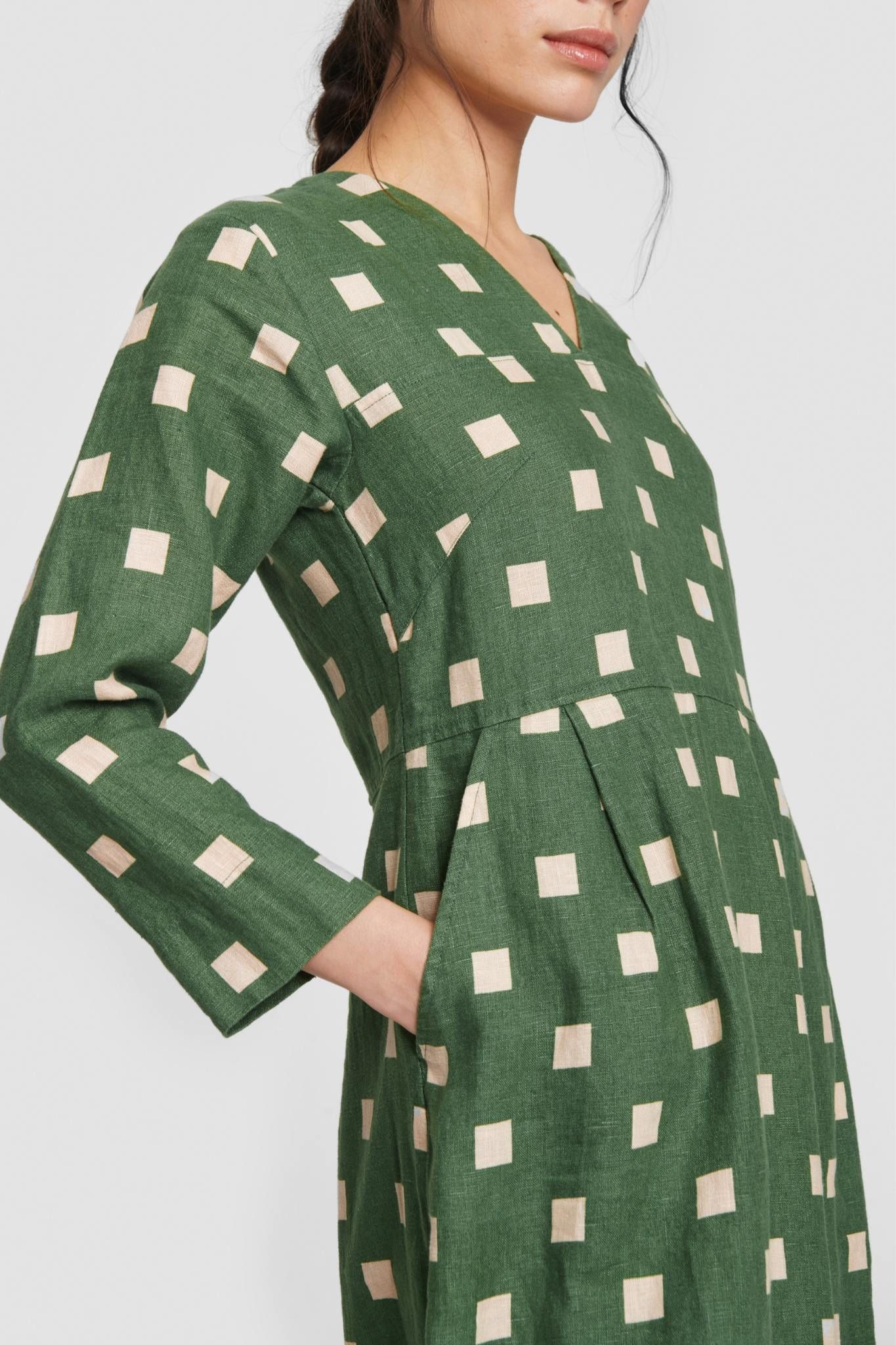 Checkpoint linen kjole