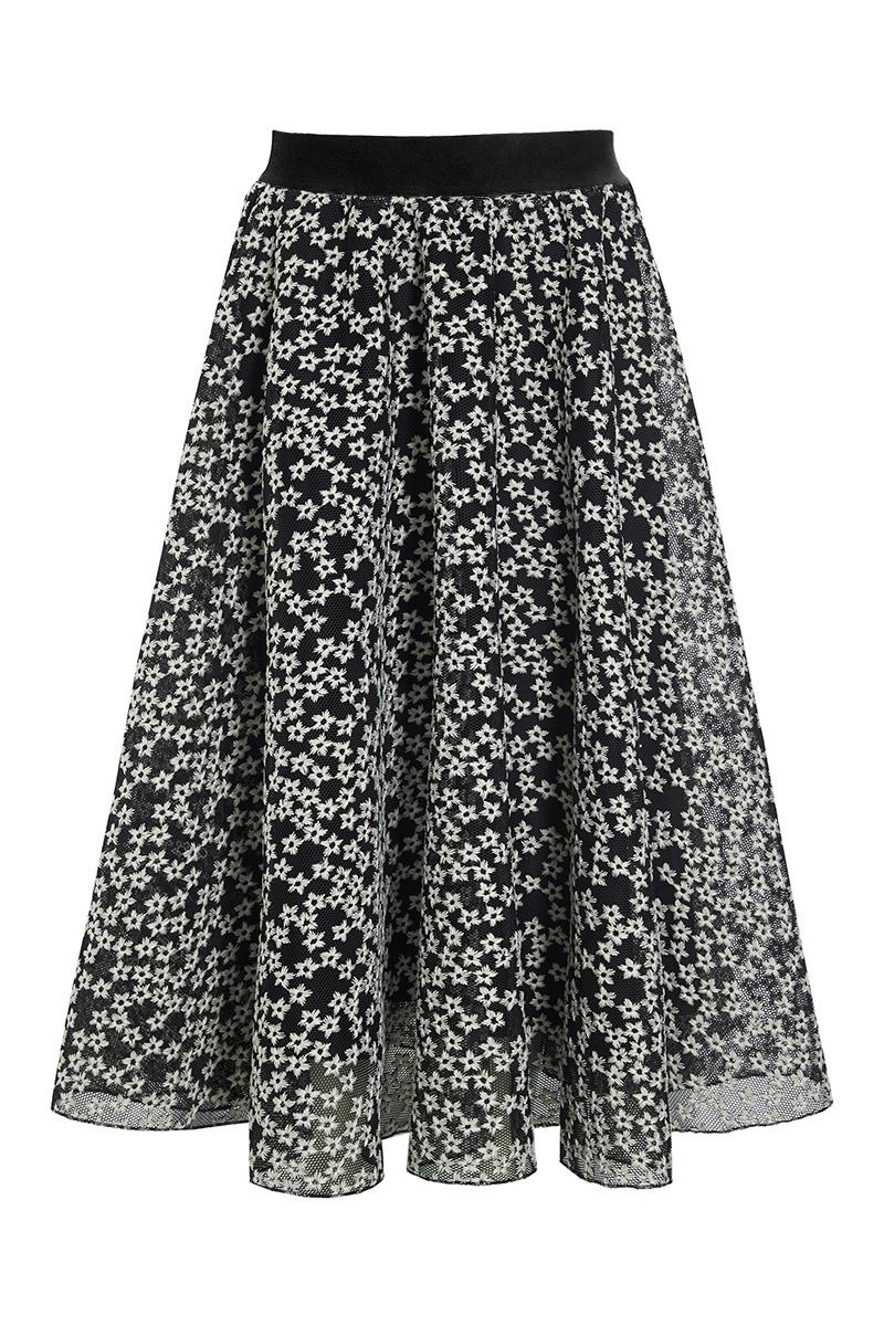 Flower mesh kjol