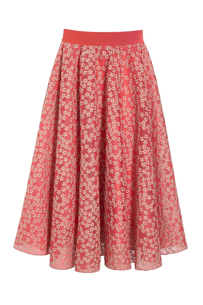 Flower mesh kjol