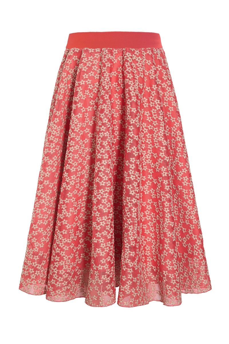 Flower mesh kjol