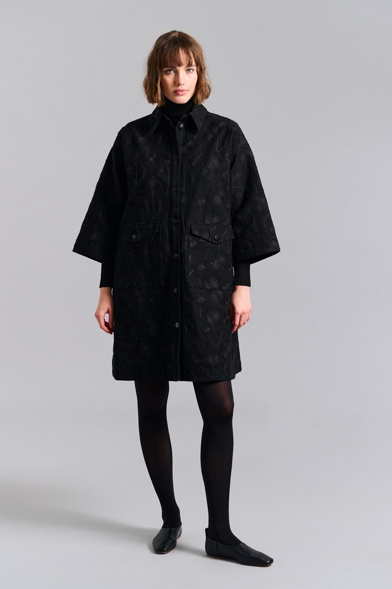 Dark daisy coat dress