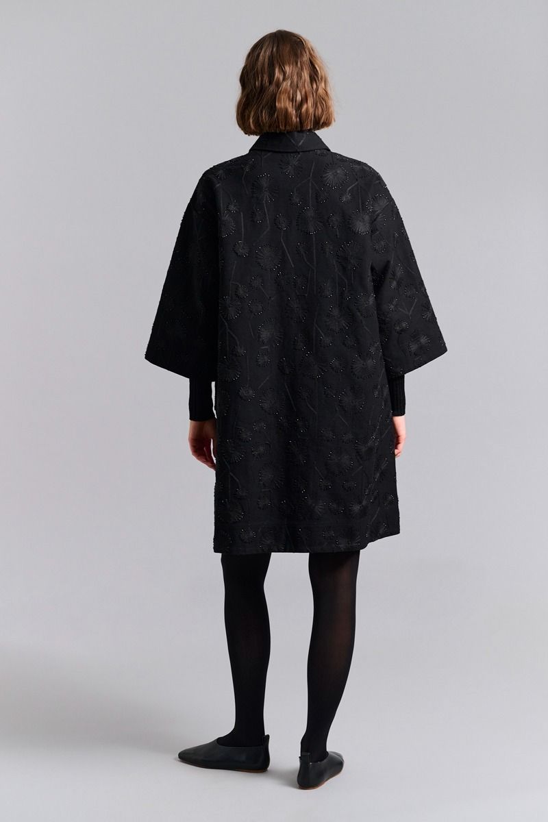 Dark daisy coat dress