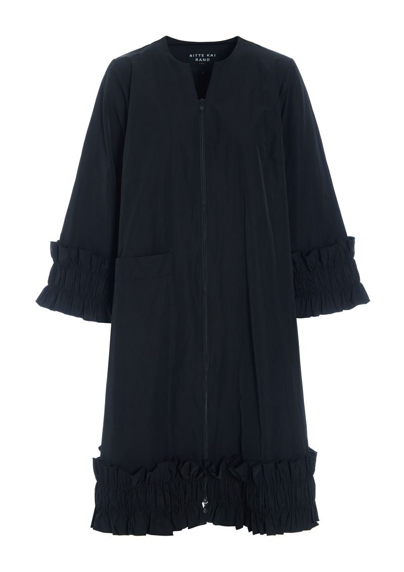 Fukkura poplin blixtlåsklänning