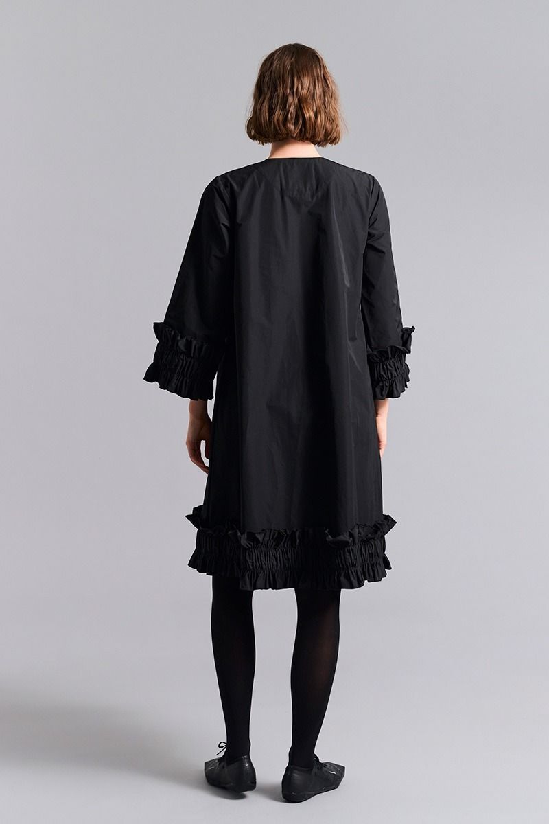 Fukkura poplin blixtlåsklänning