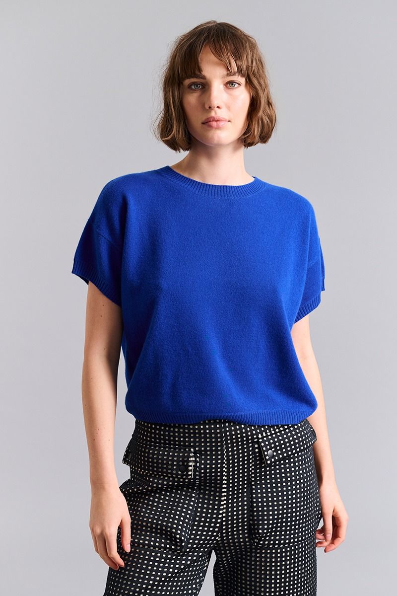 Cloud cashmere kortärm blus