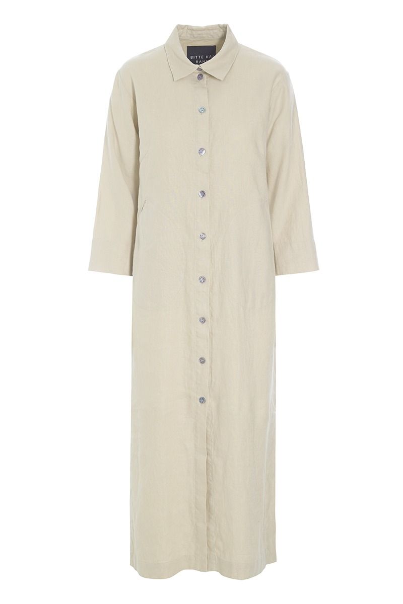Lazy linen shirt dress