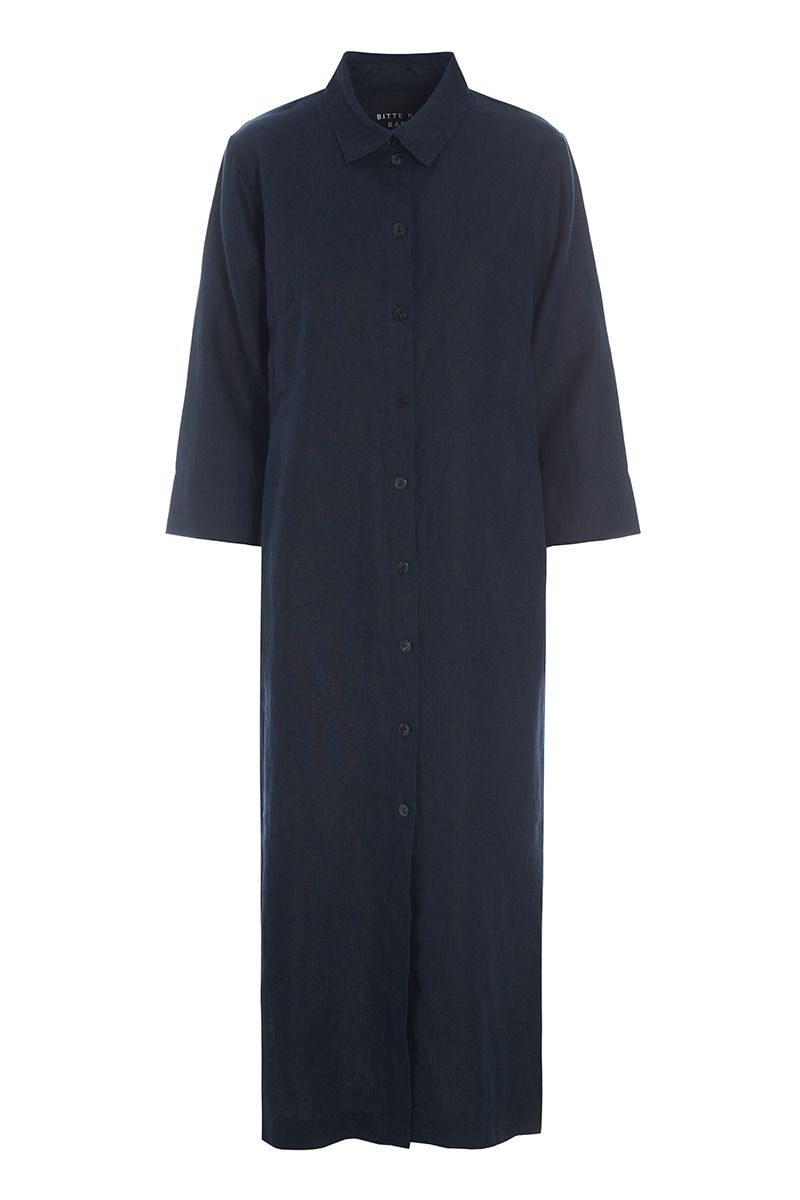 Lazy linen shirt dress