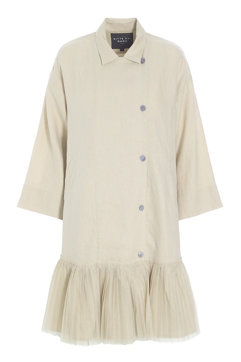 Lazy linen ruffle dress