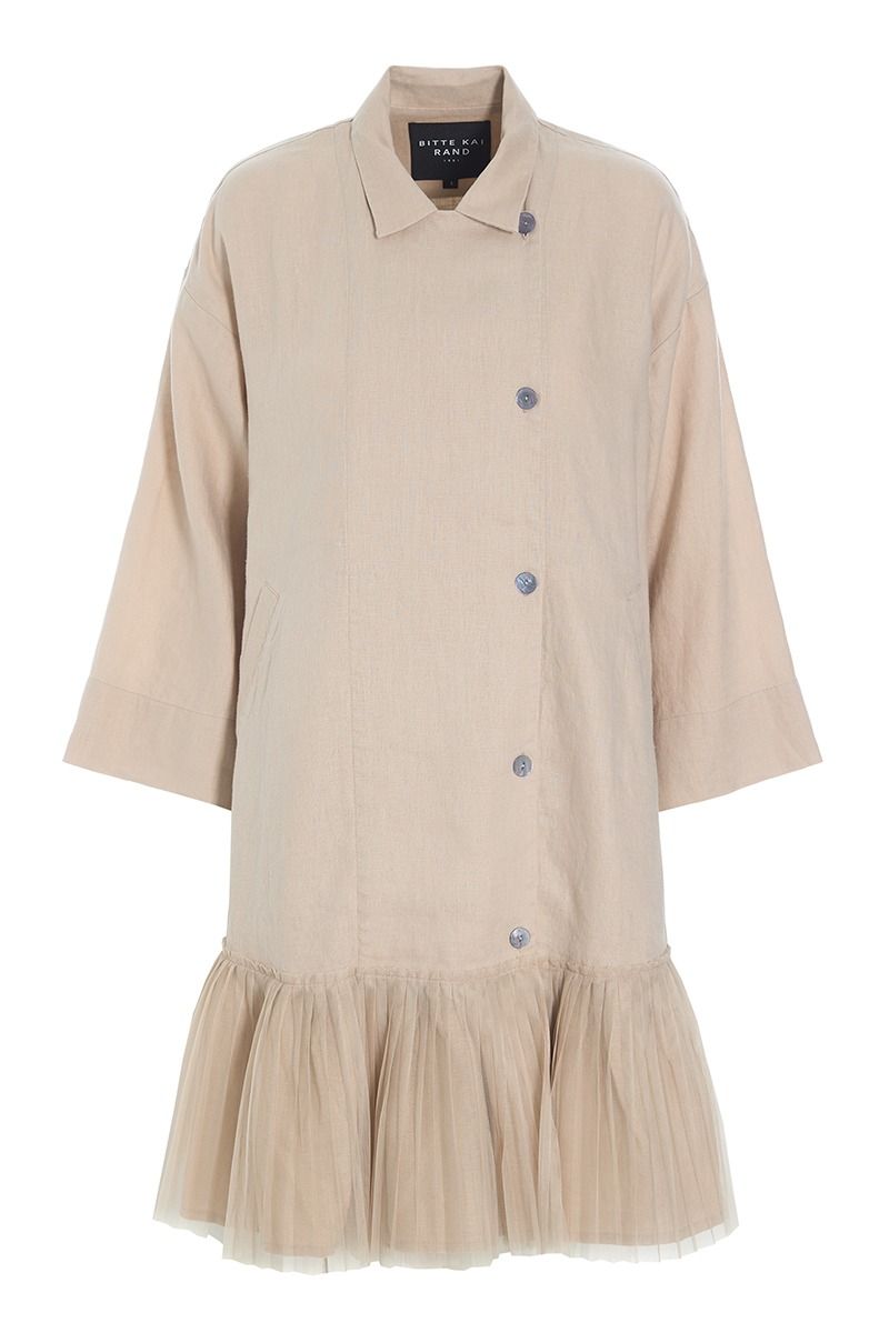 Lazy linen ruffle dress