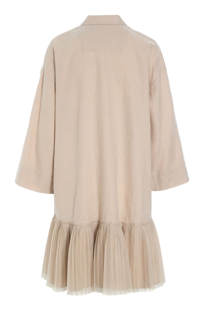 Lazy linen ruffle dress