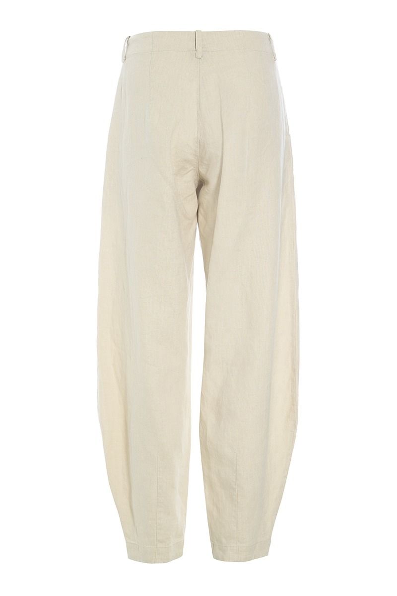 Lazy linen måttliga byxor