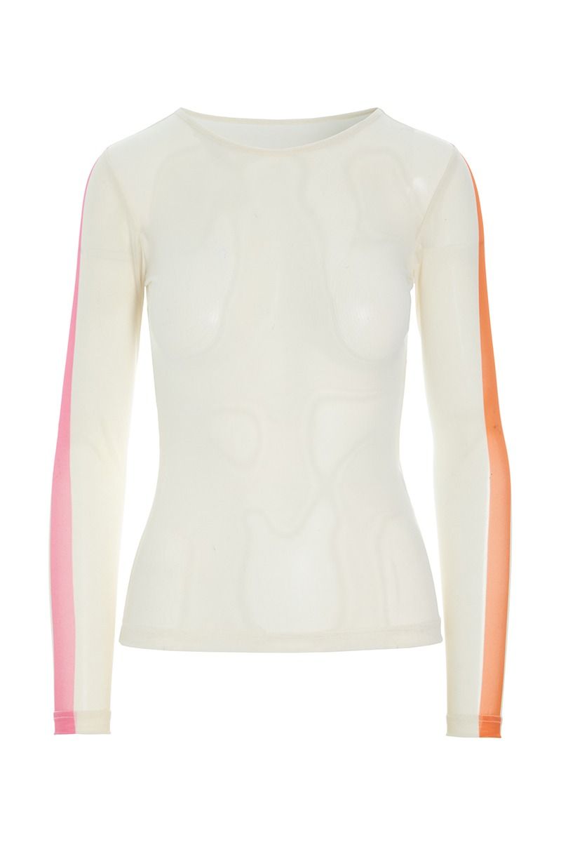 Contrast fukashi mesh t-shirt
