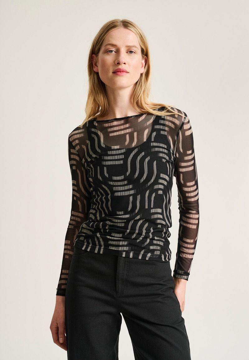 Wavy fukashi mesh t-shirt