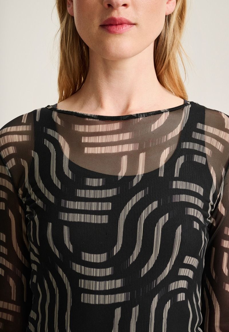 Wavy fukashi mesh t-shirt
