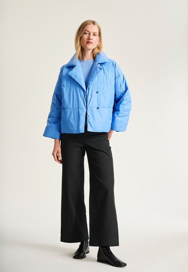 Feather down jacket with lapel