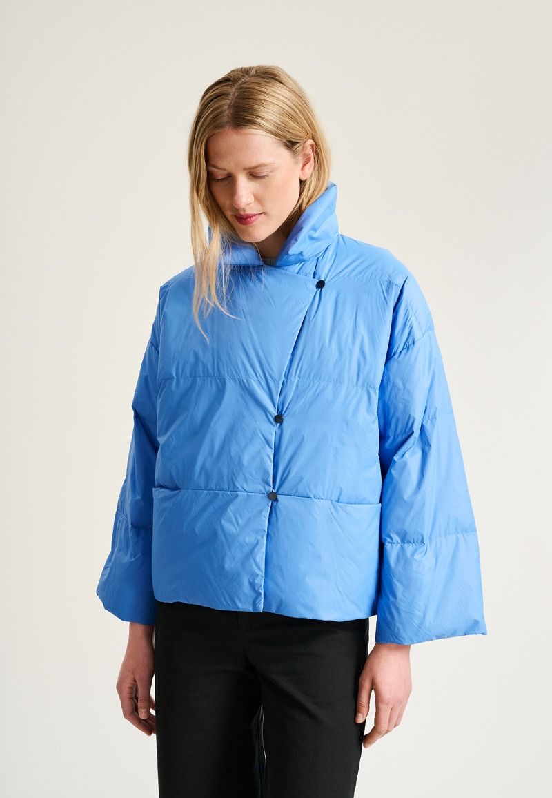 Feather down jacket with lapel