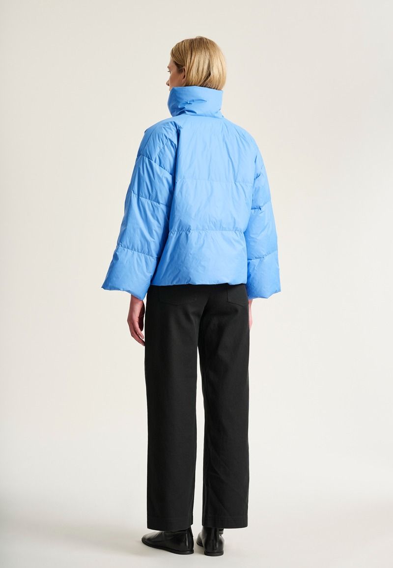 Feather down jacket with lapel