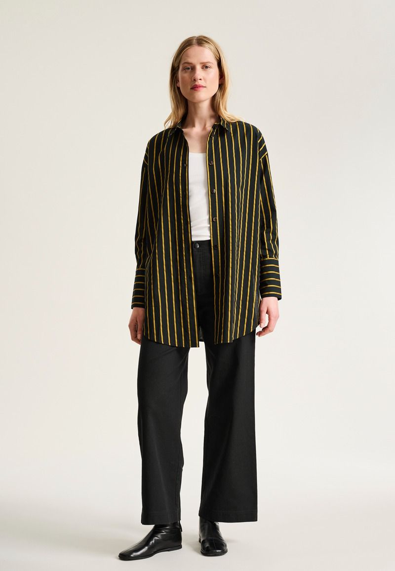 Golden stripes big shirt