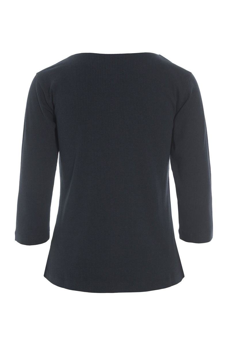 Naibu rib blus med 3/4 ärm