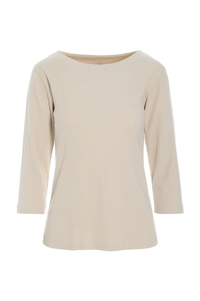 Naibu rib blus med 3/4 ärm