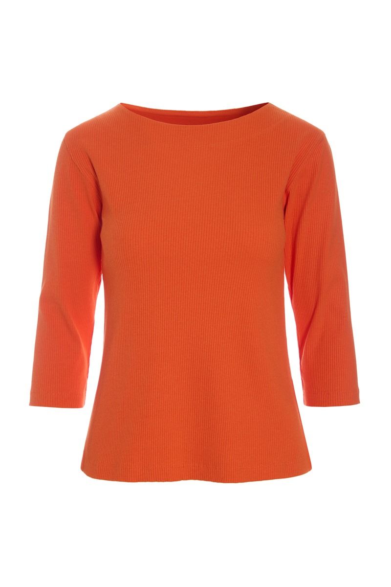 Naibu rib blus med 3/4 ärm