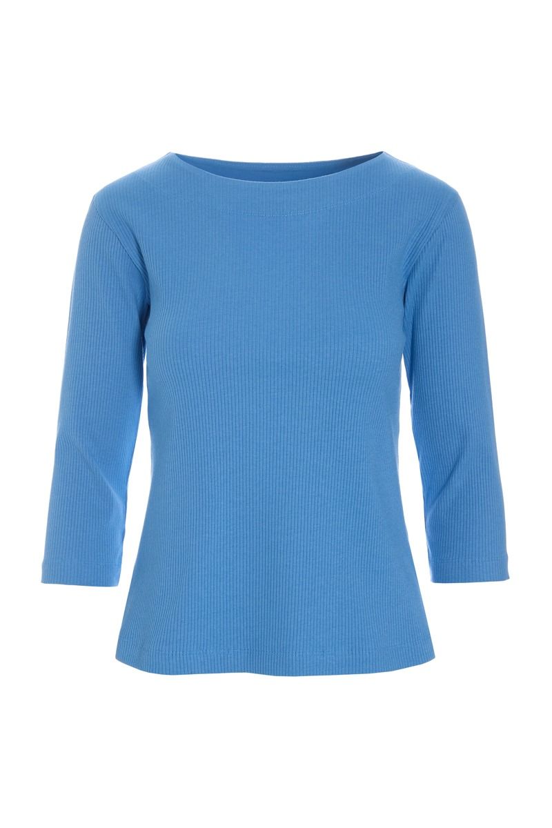 Naibu rib blus med 3/4 ärm