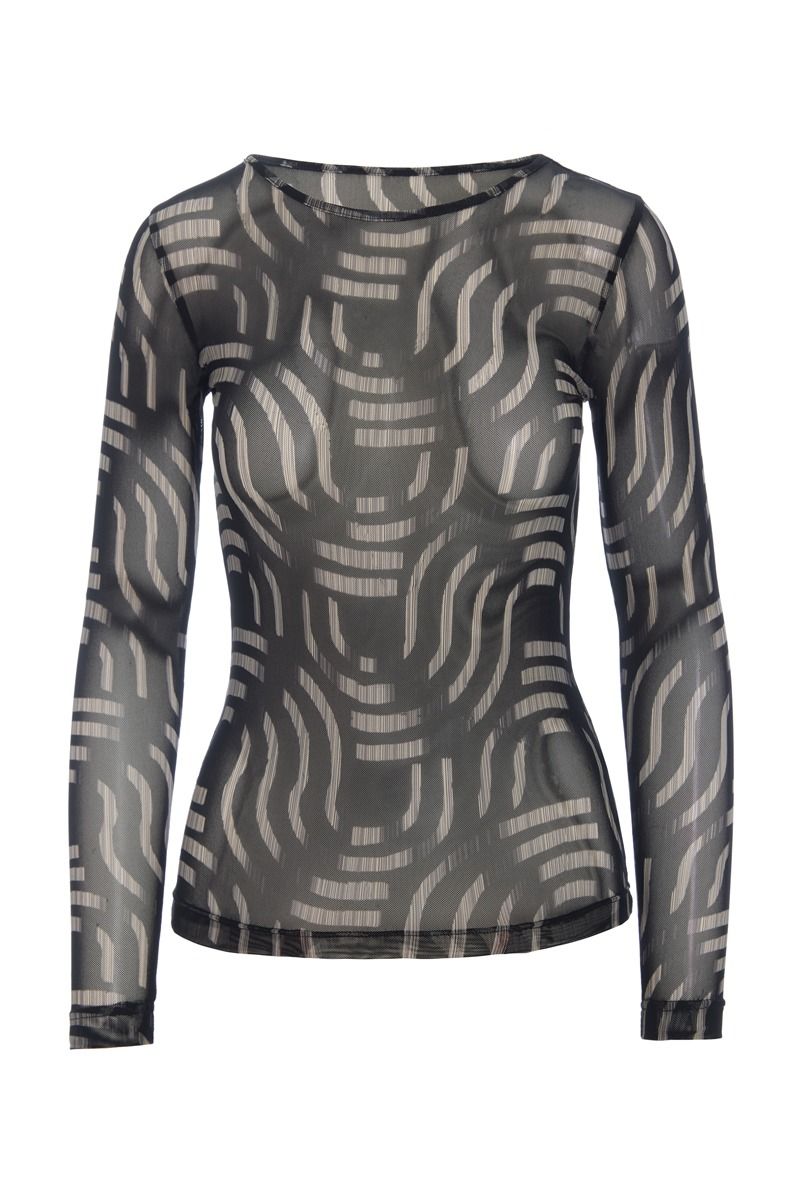 Wavy fukashi mesh t-shirt