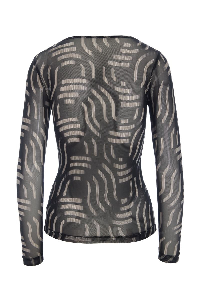 Wavy fukashi mesh t-shirt