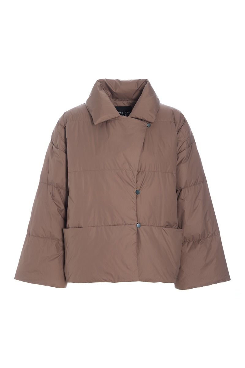 Feather down jacket with lapel