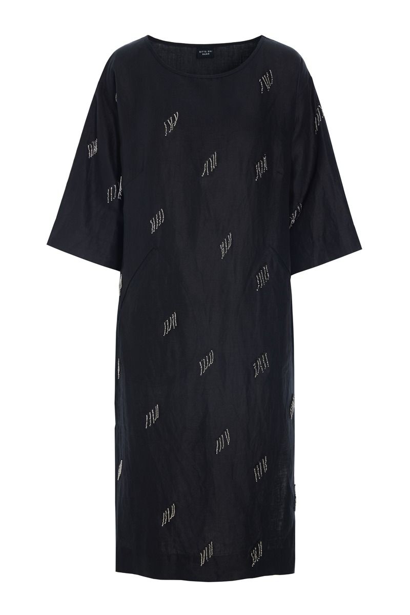 Airy linen kjole med perler