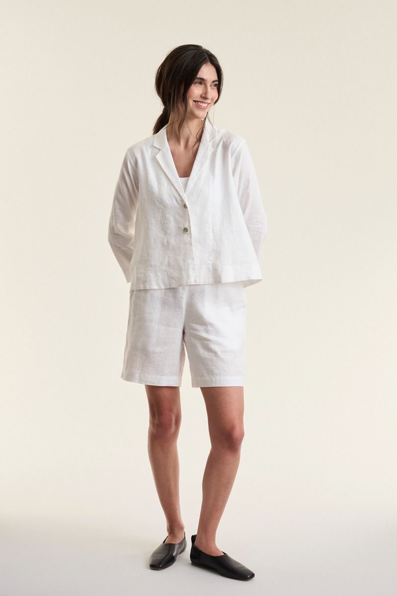 Airy linen a-linjeformad jacka