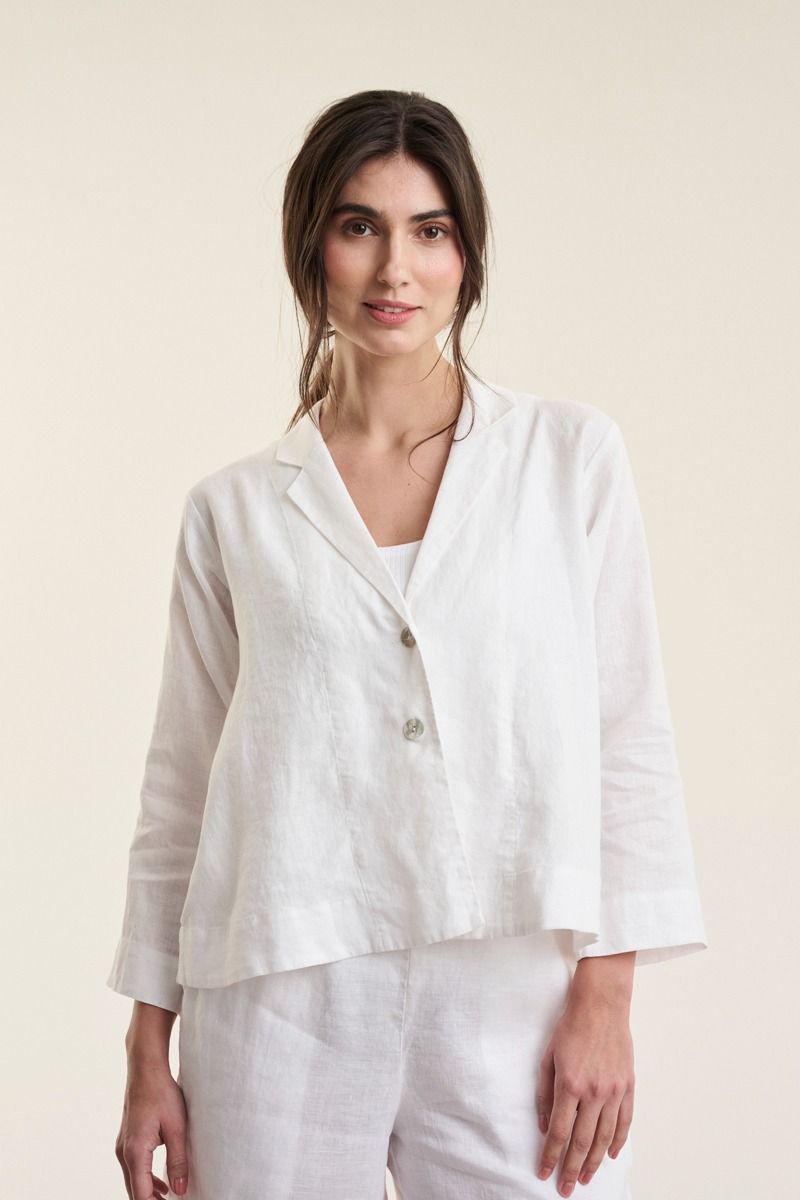 Airy linen a-linjeformad jacka