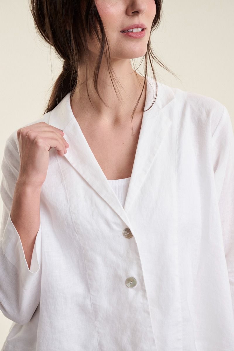 Airy linen a-linjeformad jacka