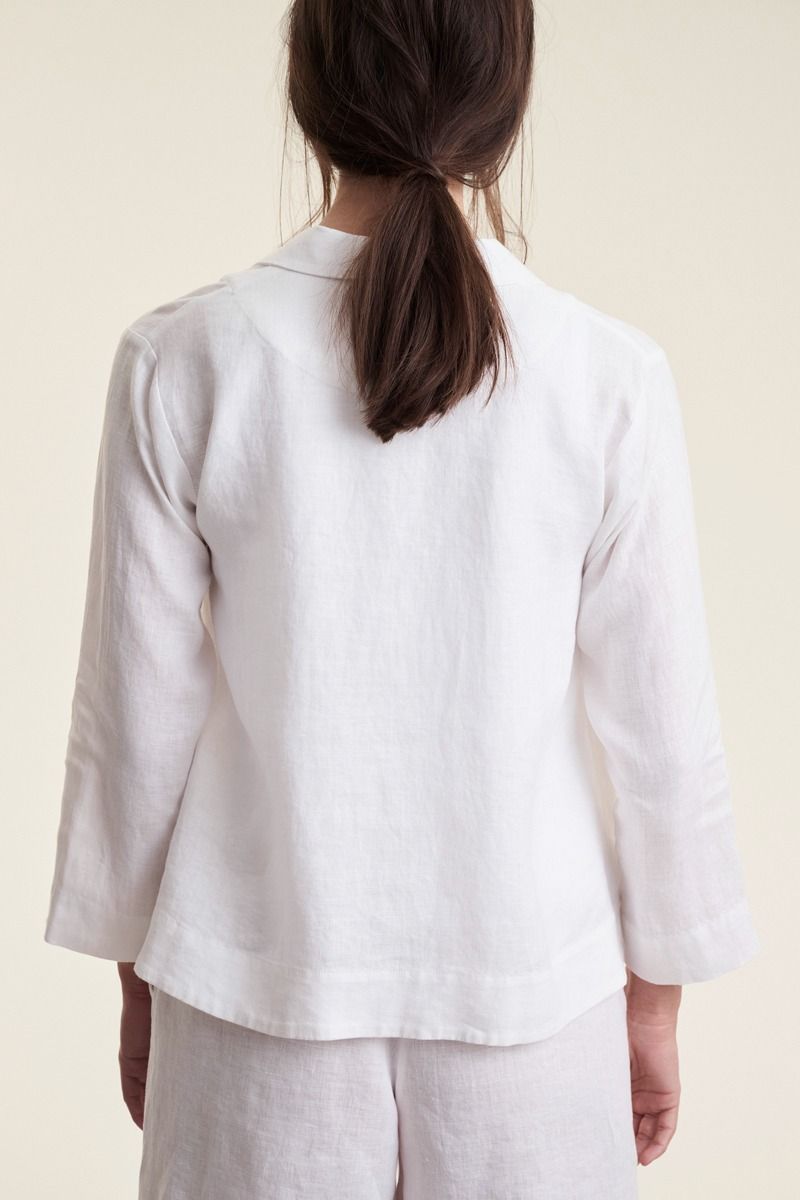 Airy linen a-linjeformad jacka