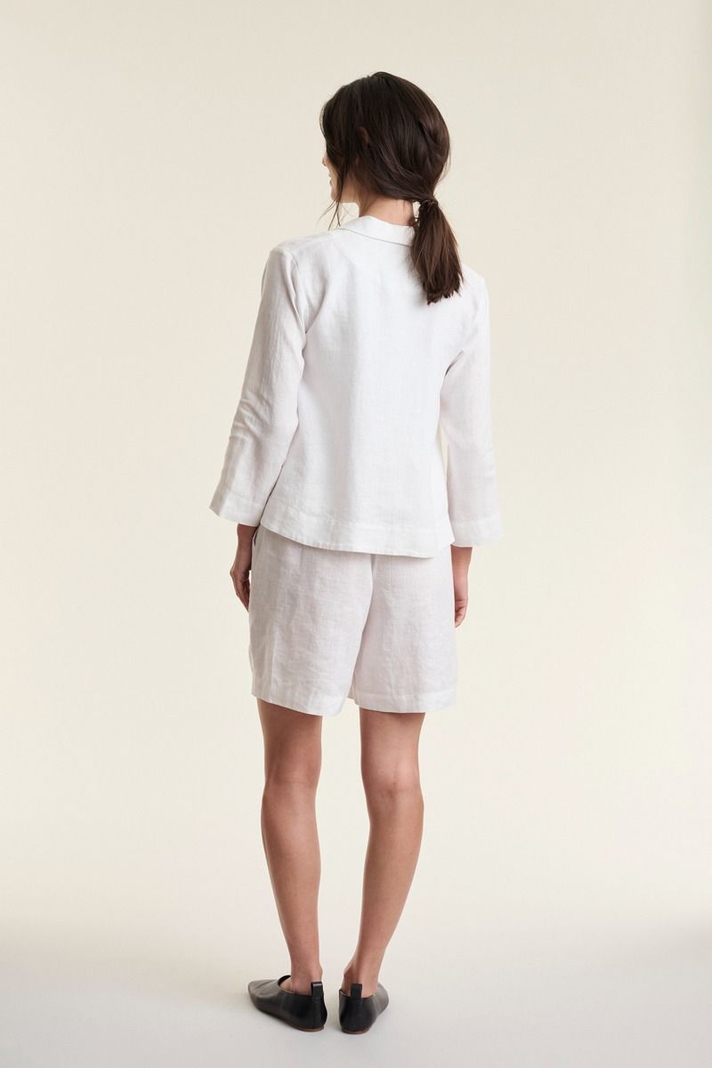 Airy linen a-linjeformad jacka