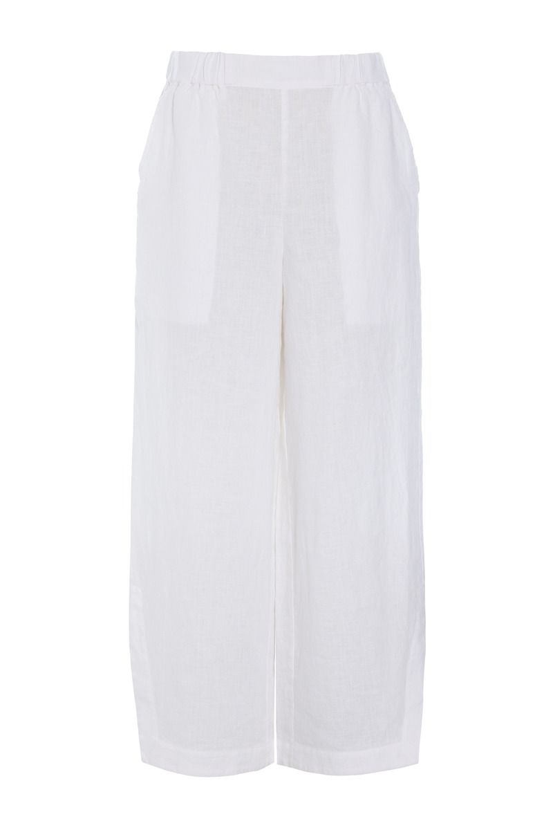 Airy linen elastic pants