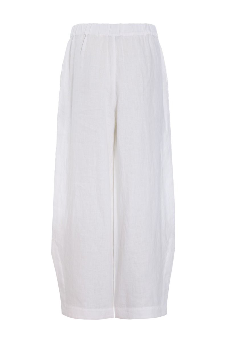 Airy linen elastic pants