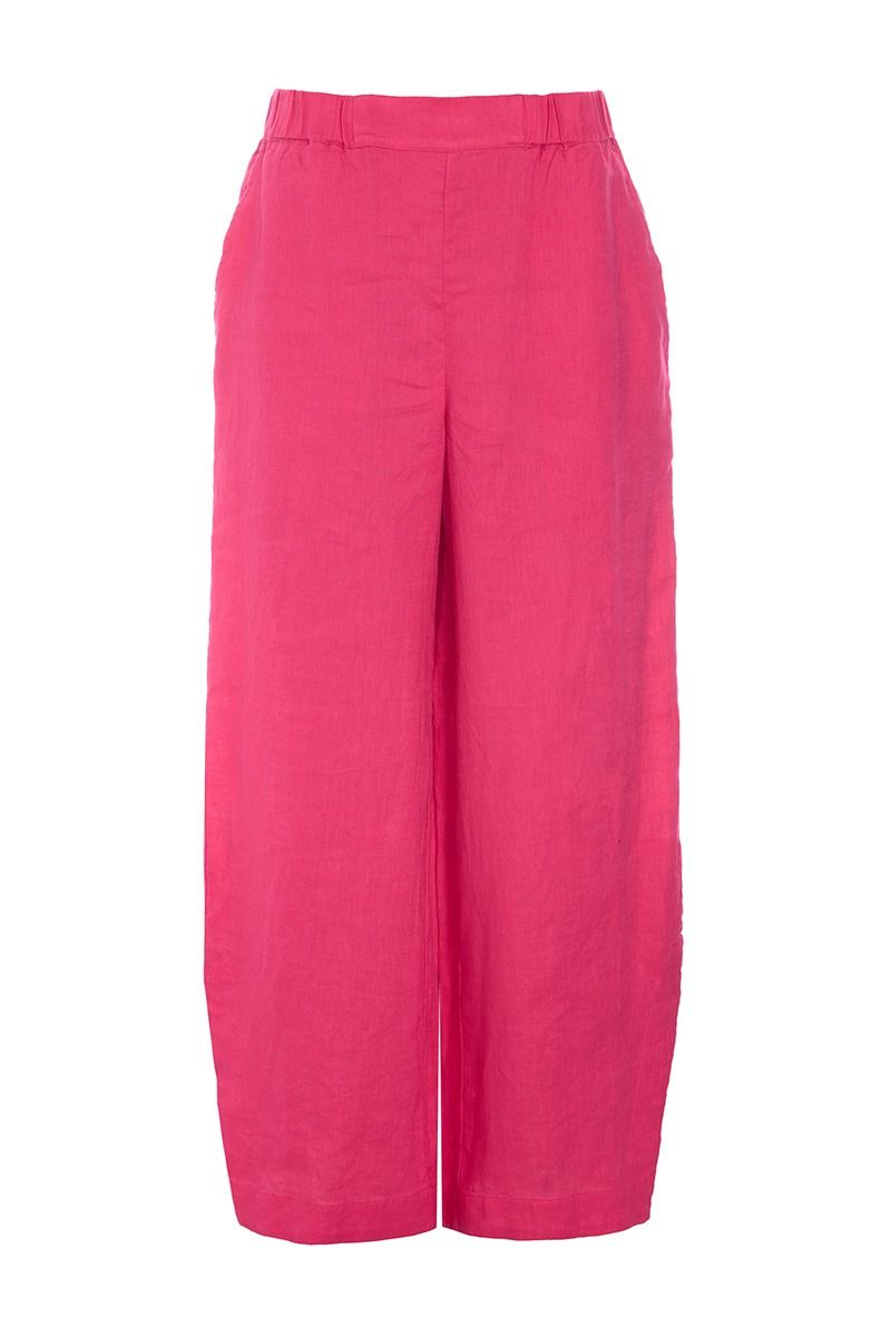 Airy linen elastic pants